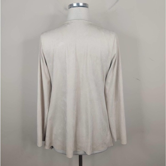 Soft Surroundings Faux Suede Cardigan Jacket Open Draped Front - Picture 7 of 8